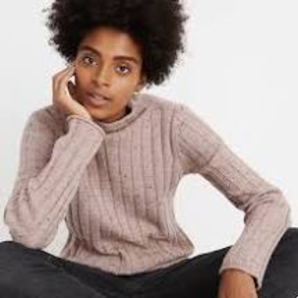 Madewell Donegal Ian Blush Pink Ribbed Sweater